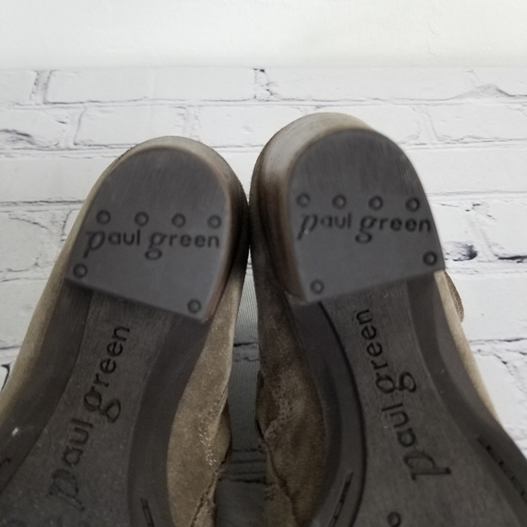 Paul Green Echt Leder gray Suede leather stacked Heel Ankle Boot 7.5 - Picture 7 of 11